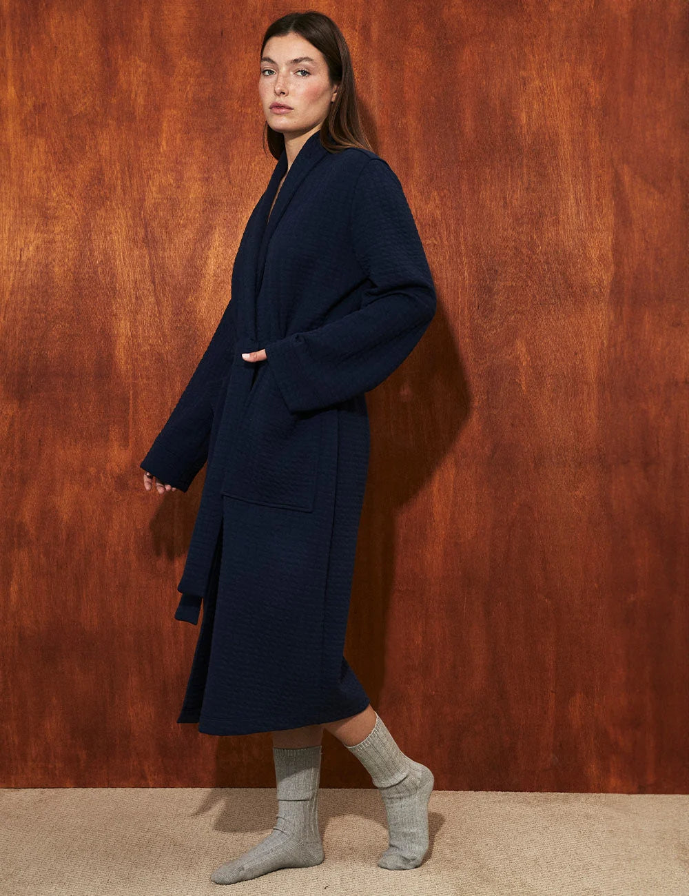 Jacquard Robe Indigo