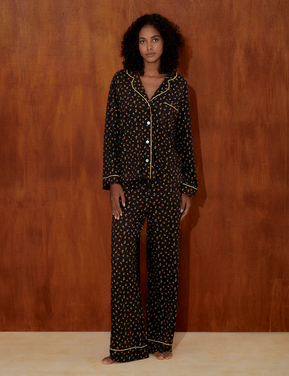 Boyfriend Vera PJ Set Brown Daisy